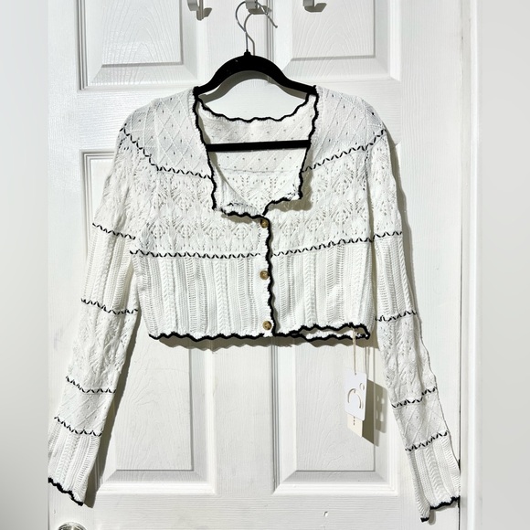 Commense Contrast Binding Knit Cardigan - Picture 7 of 14